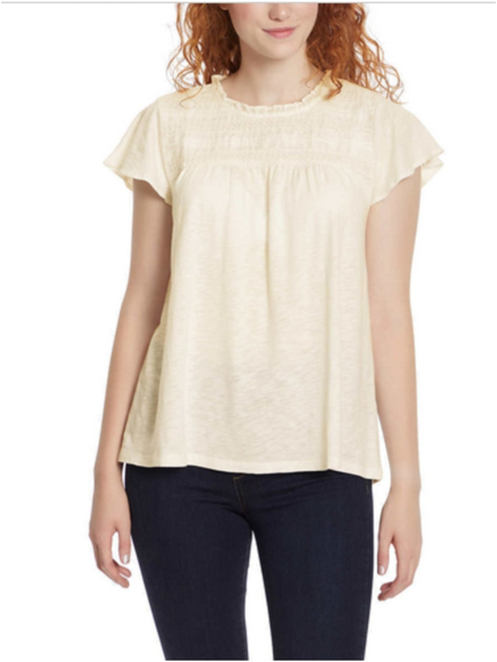 ella moss Off-White Short Sleeve Tee Plus Size XXL